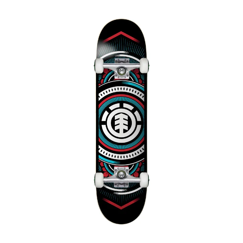 Element Hatched Red Blue 8.0" Complete Skateboard - Black