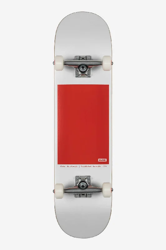 G0 Block Serif - White/Red - 8.0" Complete Skateboard