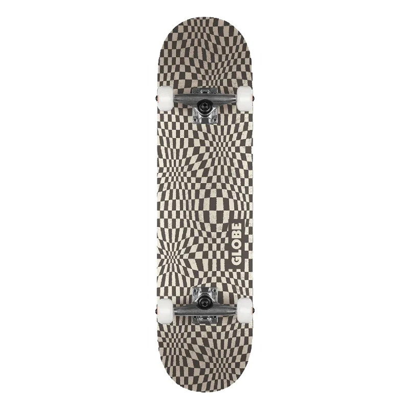 Globe G0 Checked Out 8.0" Complete Skateboard - Black/Off-White