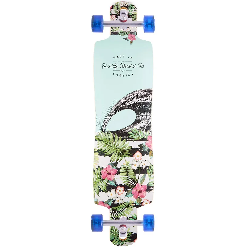 Gravity Double Drop Aloha Spirit 41" Complete Skateboard - Floral Wave