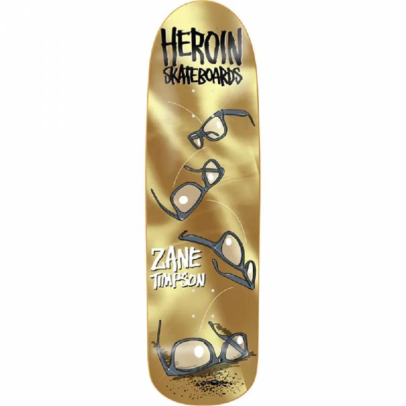 Heroin Timpson Glasses 9" Gold Skateboard Deck