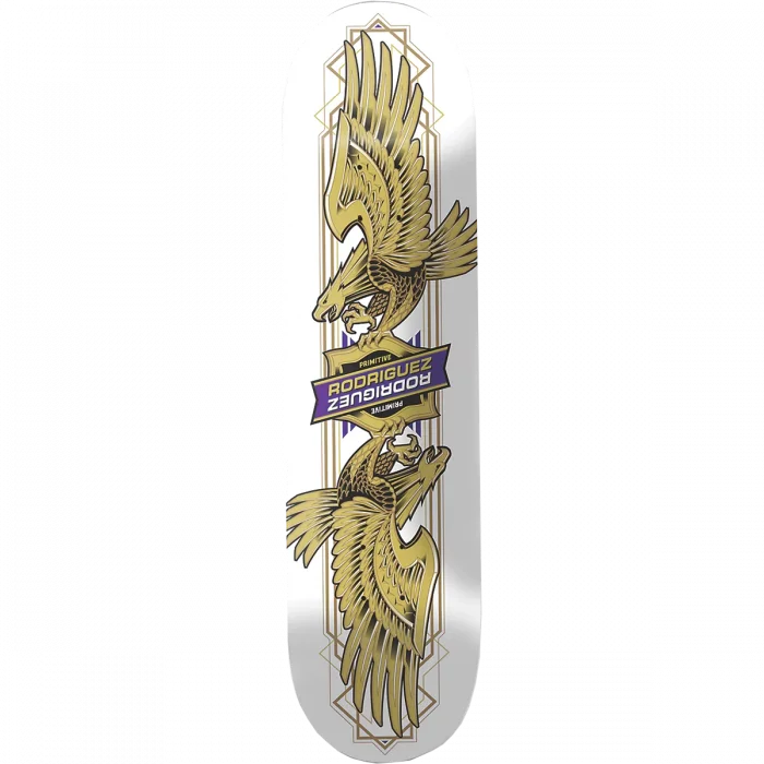 Primitive Rodriguez Twin Nose Eagle 8.5" White Skateboard Deck