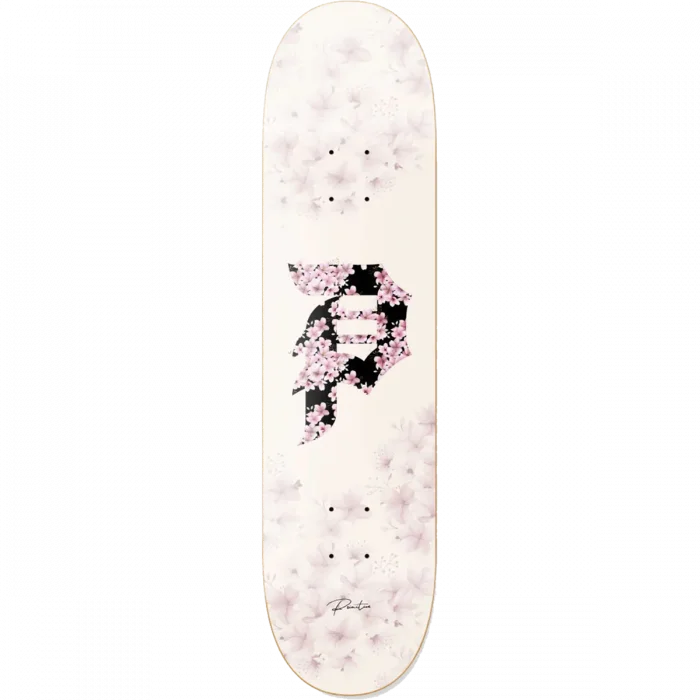 Primitive Sakura Dirty P 8.38" White Skateboard Deck