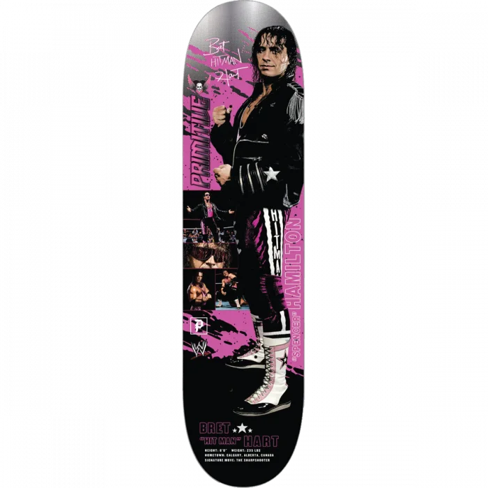 Primitive WWE Hamilton Hitman 8.12" Pink Skateboard Deck