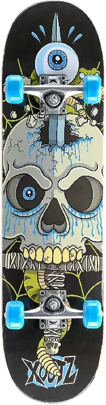 XOOTZ Double Kick Double Kick, 31-Inch, Trick Skateboard, Snake Skull