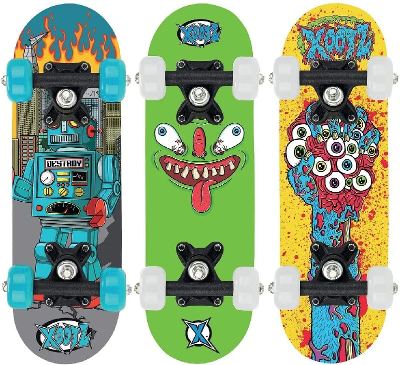 XOOTZ Mini Skateboard, 17-inch Skateboard, Assorted Designs