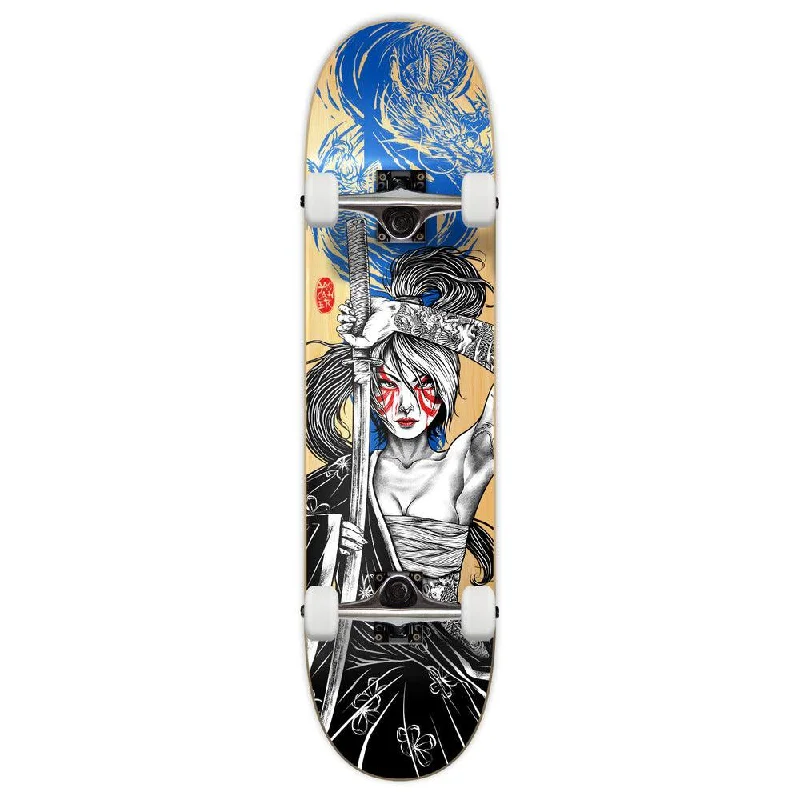 Yocaher Girl Samurai Blue Dragon  7.75" Skateboard  - Samurai Series