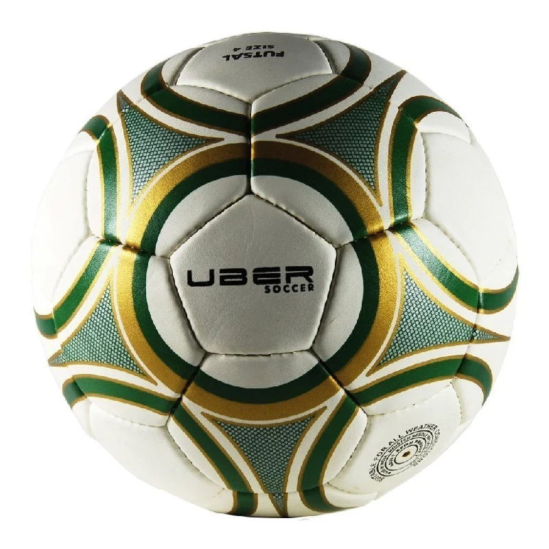 Uber Soccer Futsal Ball - Matte Finish - Green/Gold