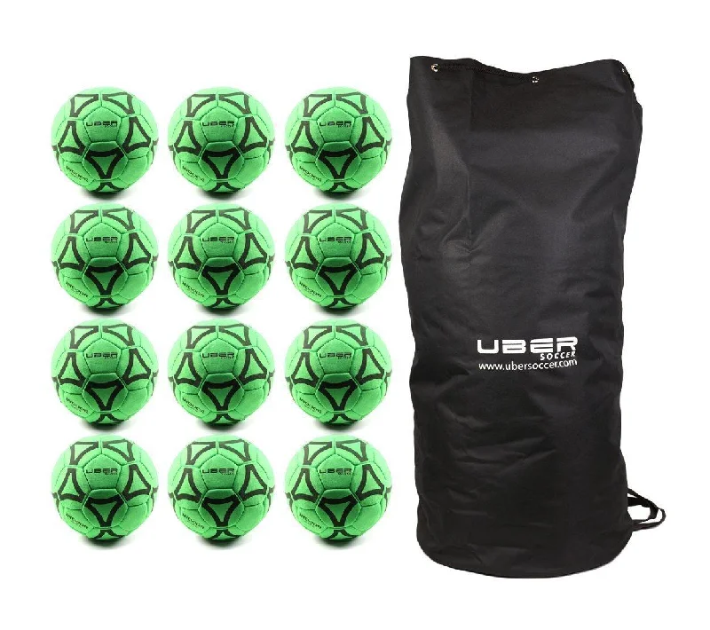 Uber Soccer Indoor Felt Soccer Ball - Green - Bundle - 12 Balls