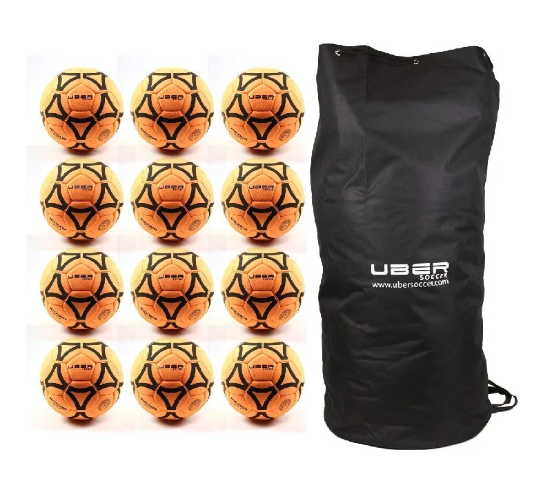 Uber Soccer Indoor Felt Soccer Ball - Orange - Bundle - 12 Balls