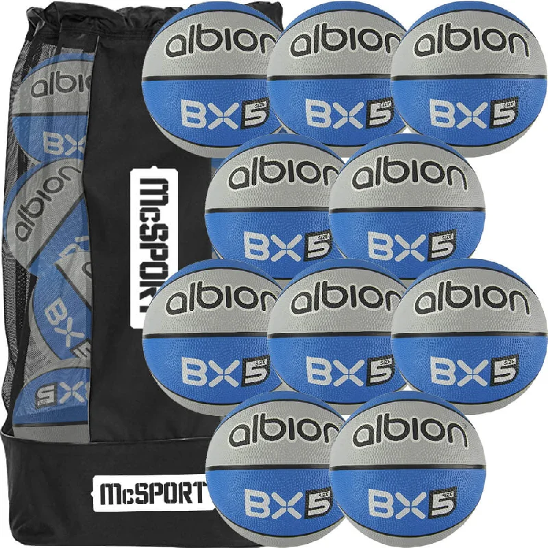 - Basketballs with advanced technology-  Albion BX Rubber Basketball (10 Pack with Carry Bag) | Size 5