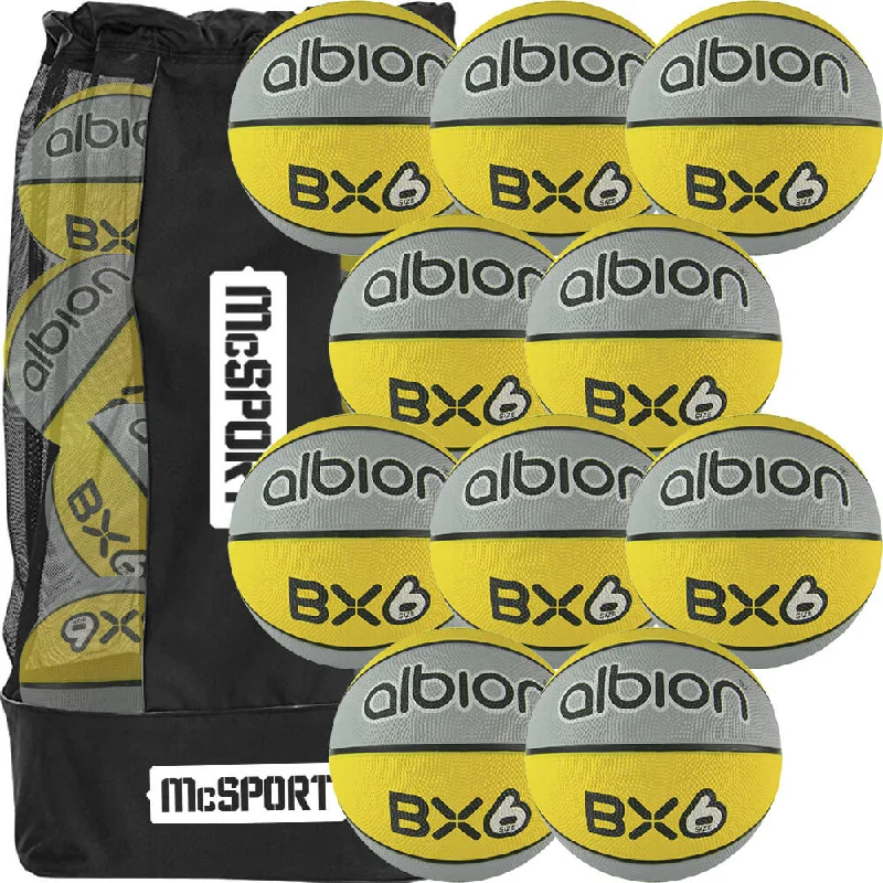 - Basketballs for different court types-  Albion BX Rubber Basketball (10 Pack with Carry Bag) | Size 6