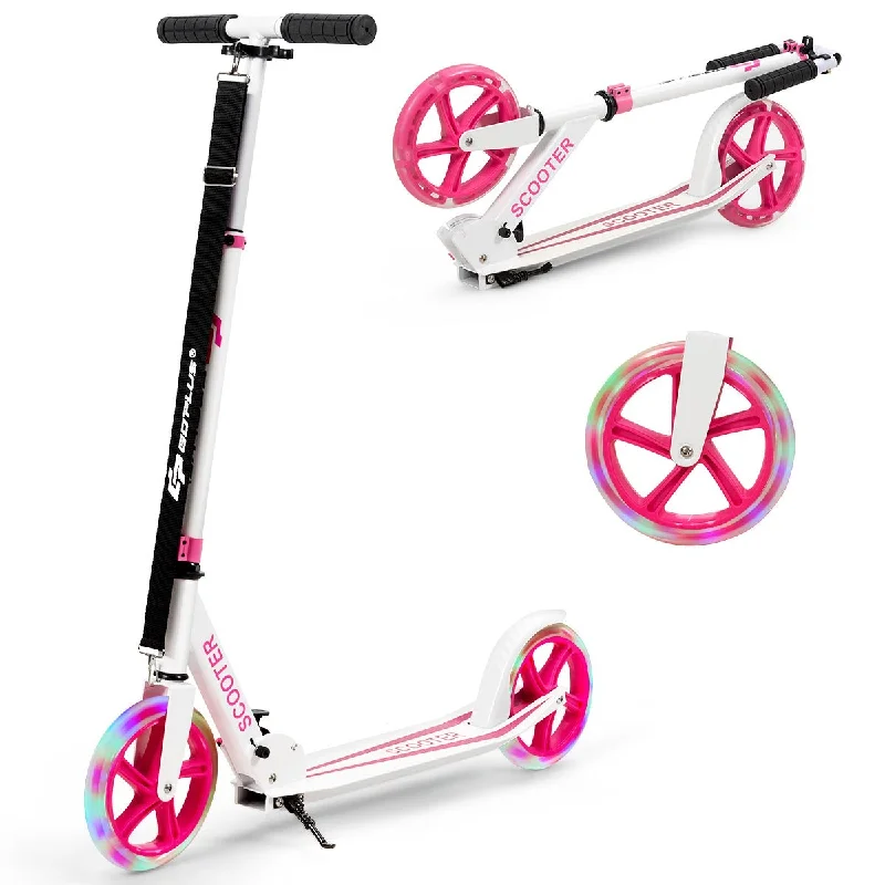 Pink LED Wheel Kids Scooter | Adjustable Folding Design