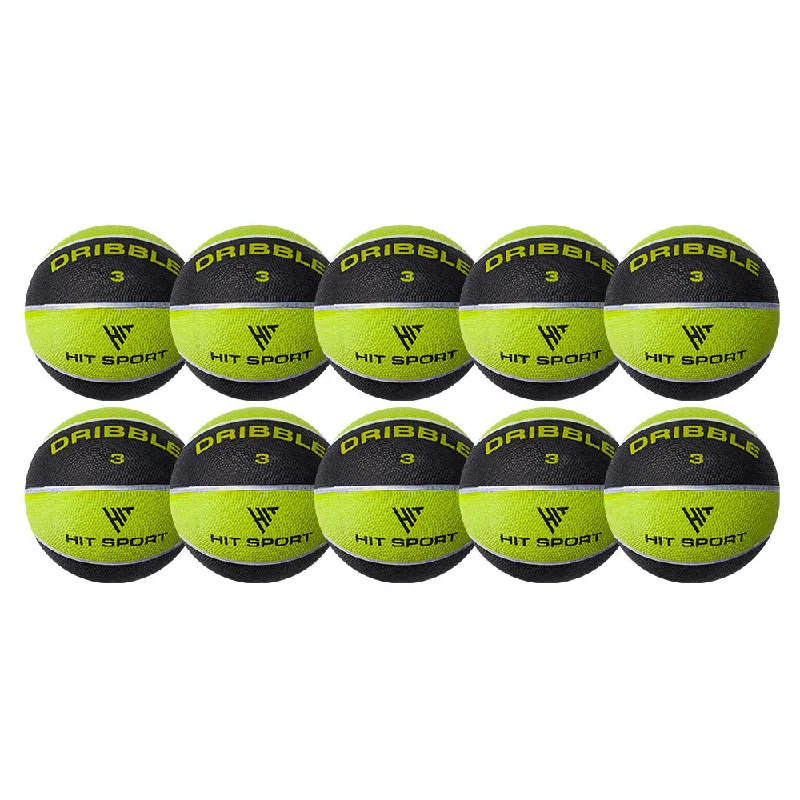 - Basketballs for shooting and dribbling exercises-  Hit Sport Dribble Basketball Size 3 | 10 Pack