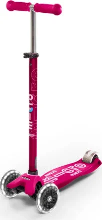 Micro Kickboard Maxi Deluxe LED Scooter - Pink