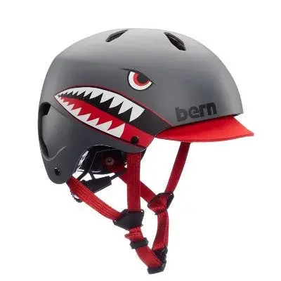 bern Comet Kids' Helmet - Gray Shark Graphics